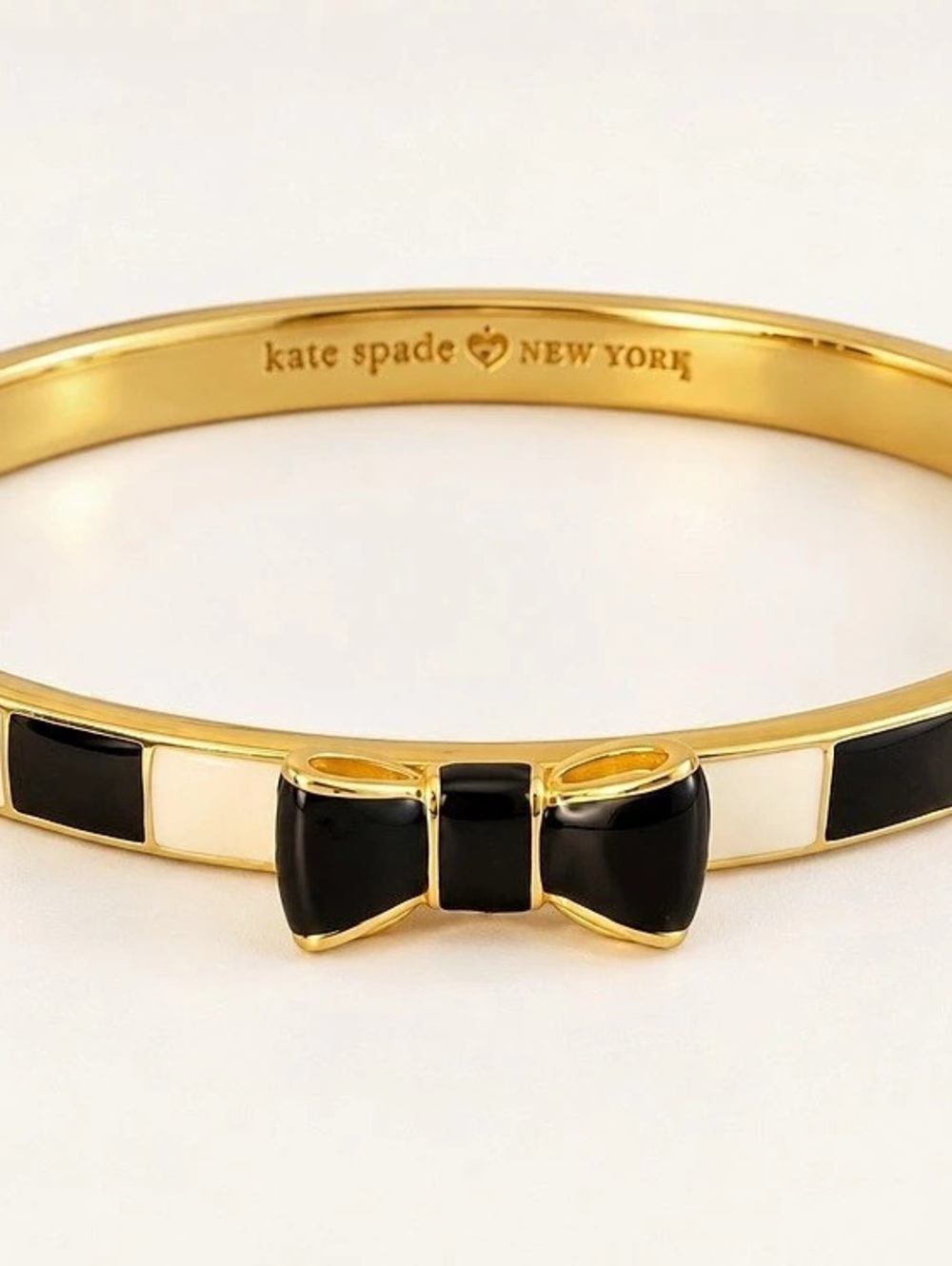 kate spade NEW YORK Take a Bow Black & White Stripe Bangle